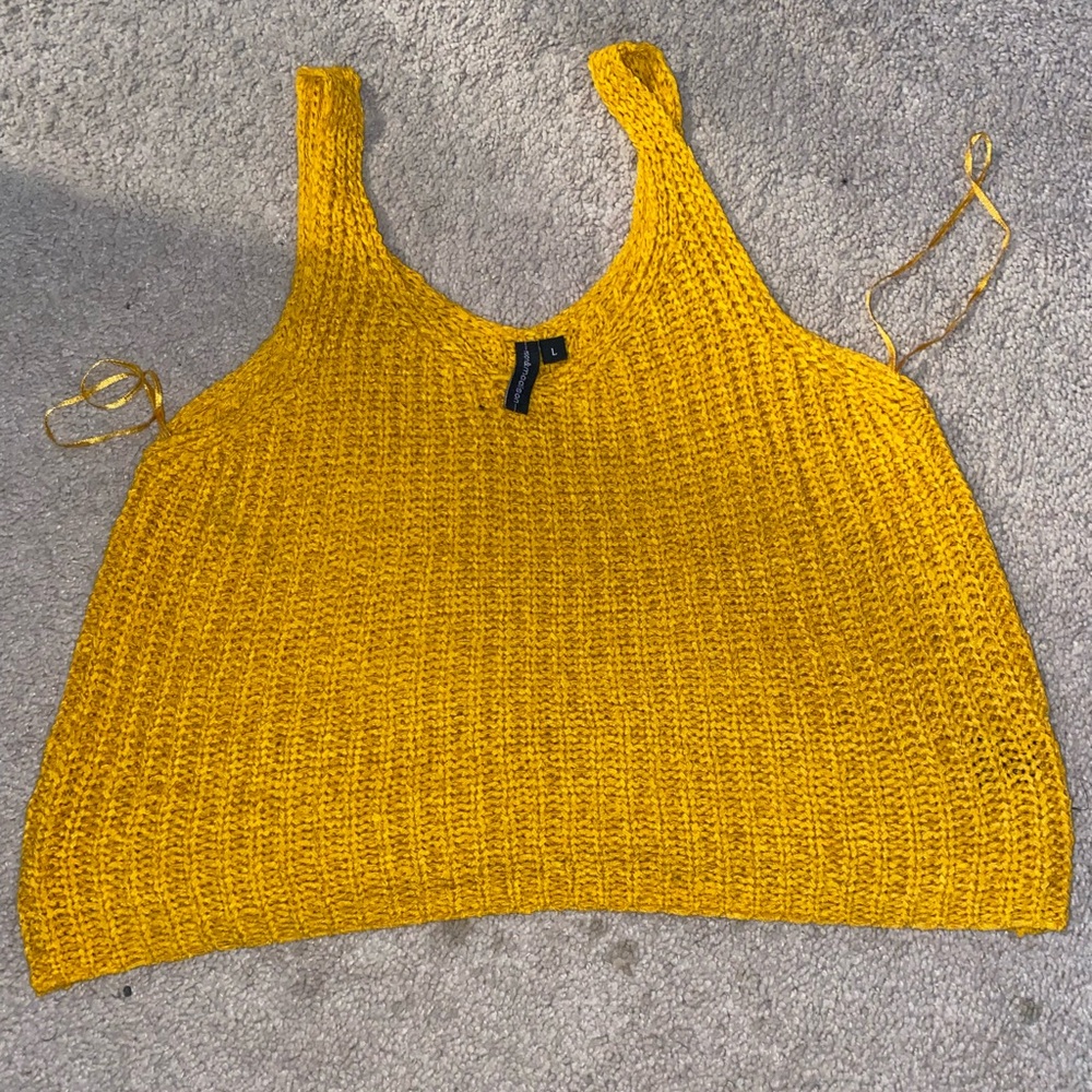 Moon & Madison Mustard Knit Tank Top